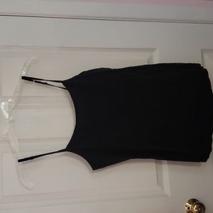 Black tank top with built in shelf bra